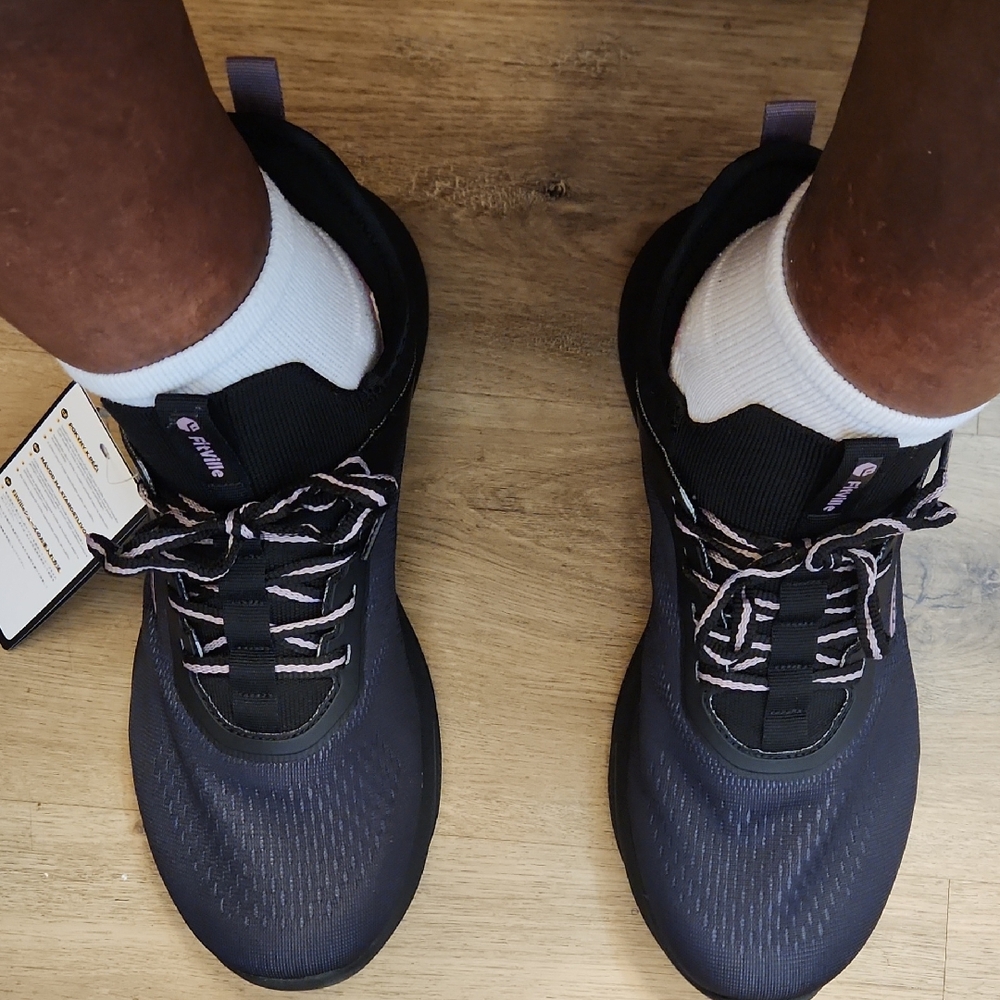 Women's Black and Pink Athletic Shoes